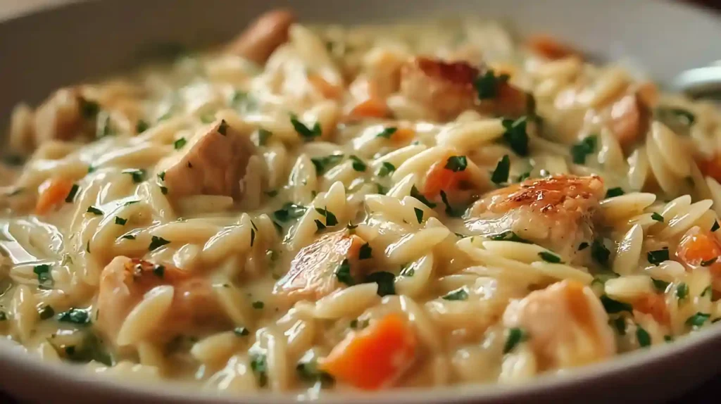 Creamy Chicken Pot Pie Orzo Recipe