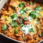 Crockpot Chicken Enchilada Casserole