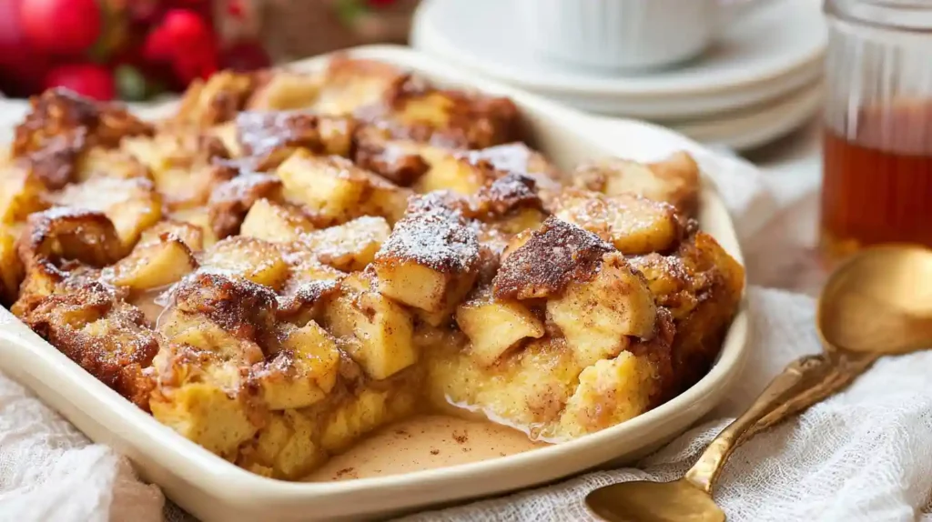 Overnight Cinnamon Apple Baked French Toast Casserole