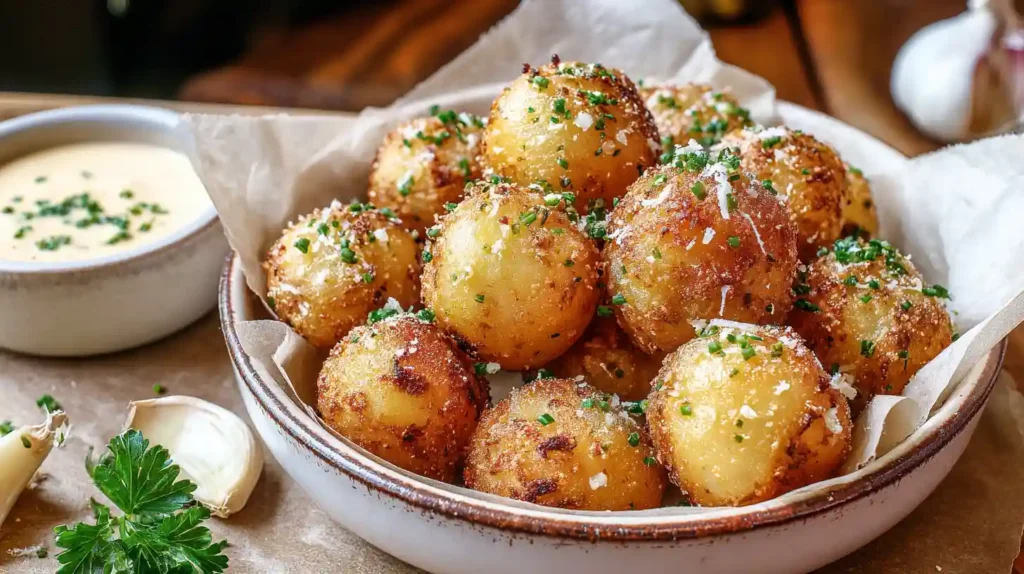 Cheesy Parmesan Garlic Potato Balls