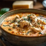 Crock Pot Creamy Chicken Parmesan Soup