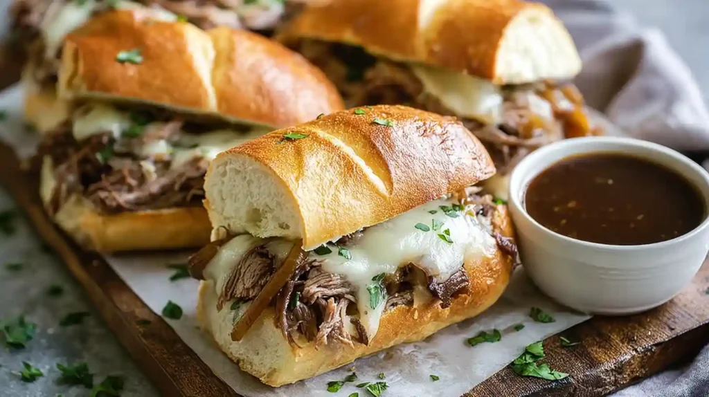 Crockpot French Dip Sandwiches