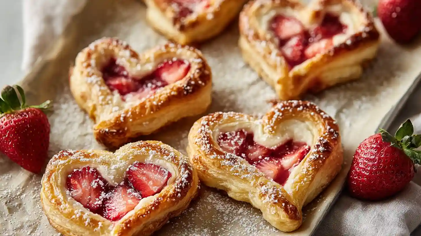 Strawberry Cream Cheese Heart Danishes