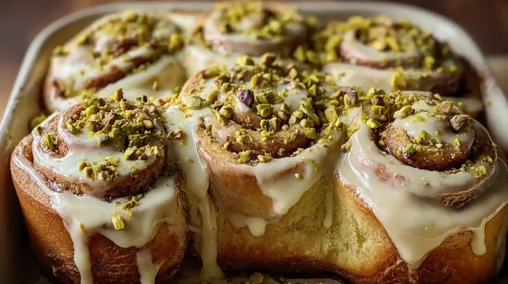 Small Batch Pistachio Cream Cinnamon Rolls