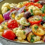 Mediterranean Marinated Cauliflower Salad Side